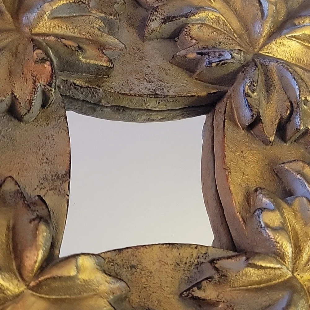 Gold Leaf Corners 3D set of 2 wall mirrors 12